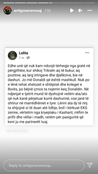 Foto: Antigone Ramosaj/ Instastory