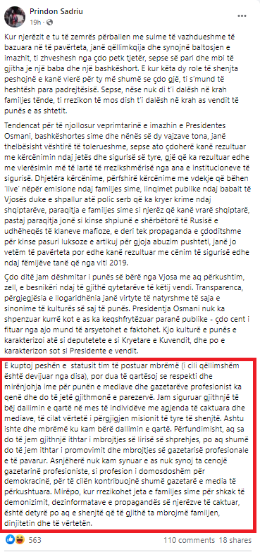 Katër sulmet e Prindon Sadriut ndaj mediave | Paparaci