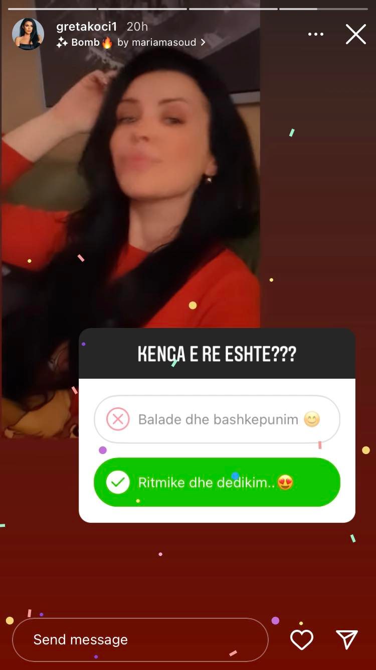 Greta Koçi/ Instastory