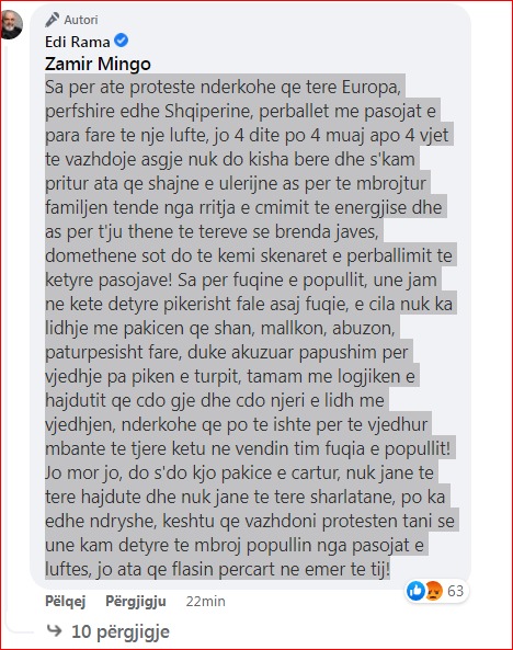 Edi Rama, Facebook